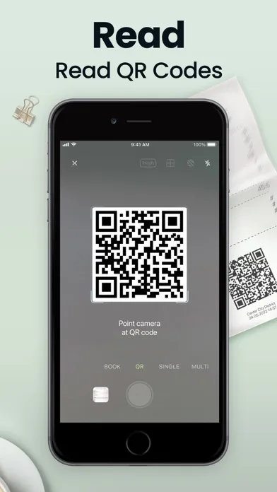 Screenshot illustrating: QR Code Reader Built Right In